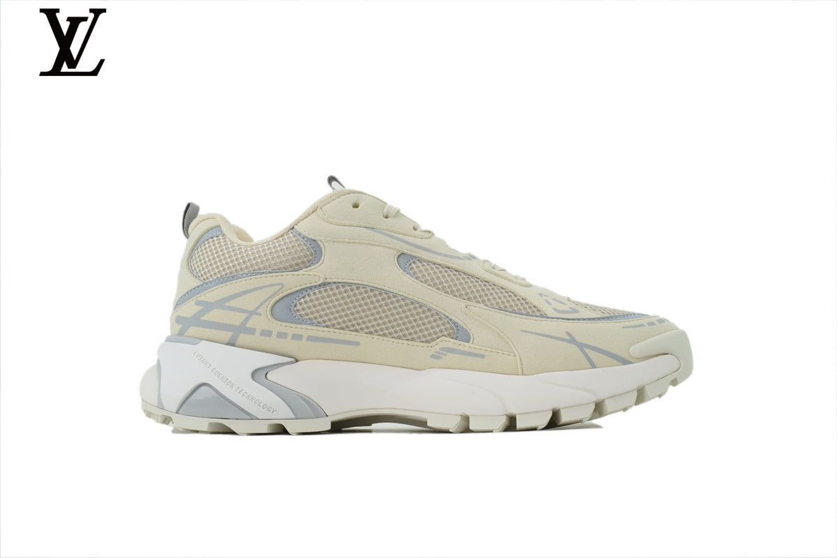 Louis Vuitton LV Run Sneaker – Beige & Grey