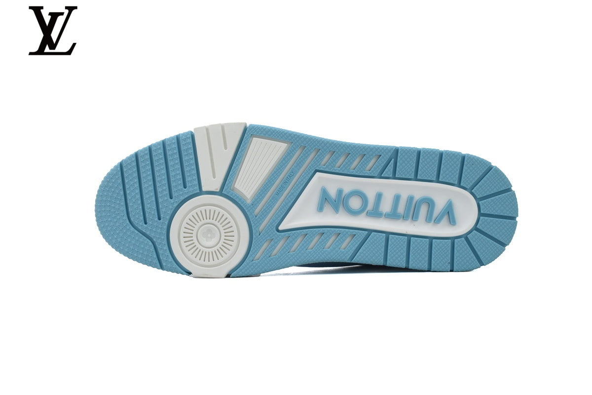 Louis Vuitton LV Trainer Sneaker – Light Blue & White