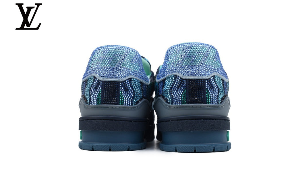 Louis Vuitton Trainer Sneaker – Navy Multicolor Crystal