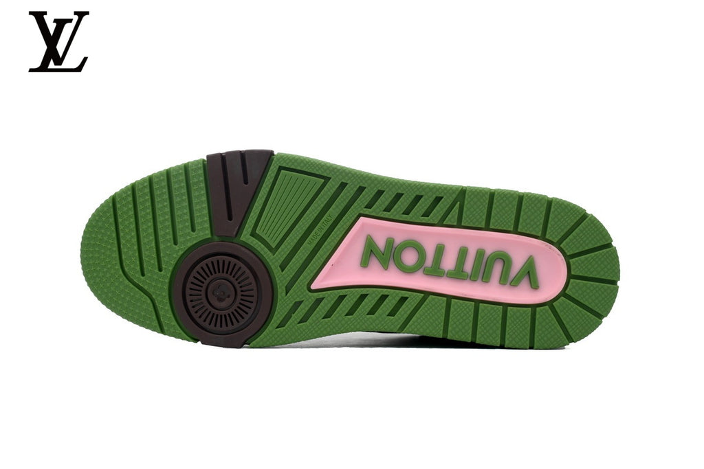 Louis Vuitton Trainer Sneaker – Green Suede Monogram