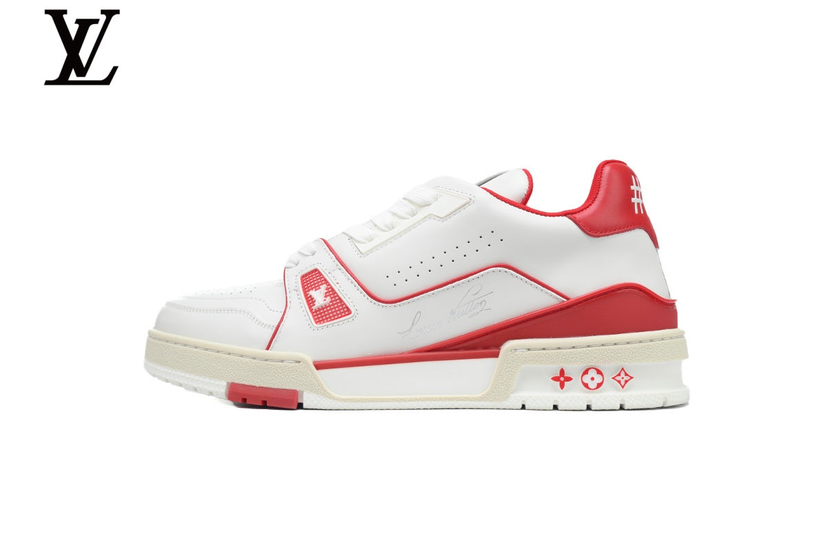 Louis Vuitton Trainer Sneaker – White & Red