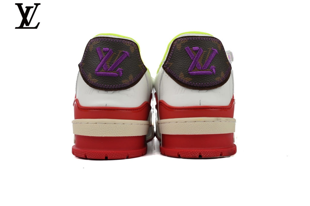 Louis Vuitton LV Trainer Sneaker – White, Red & Purple