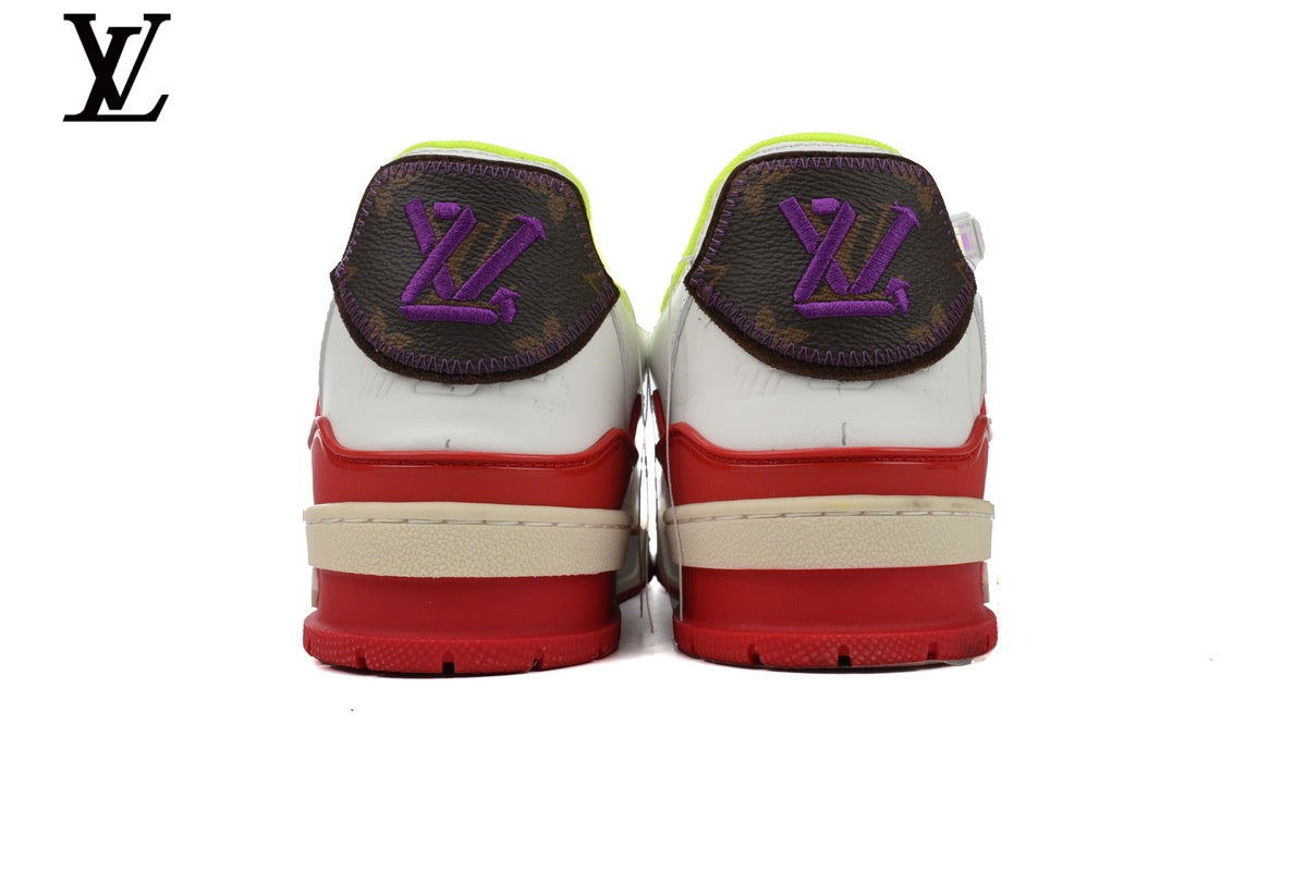 Louis Vuitton LV Trainer Sneaker – White, Red & Purple