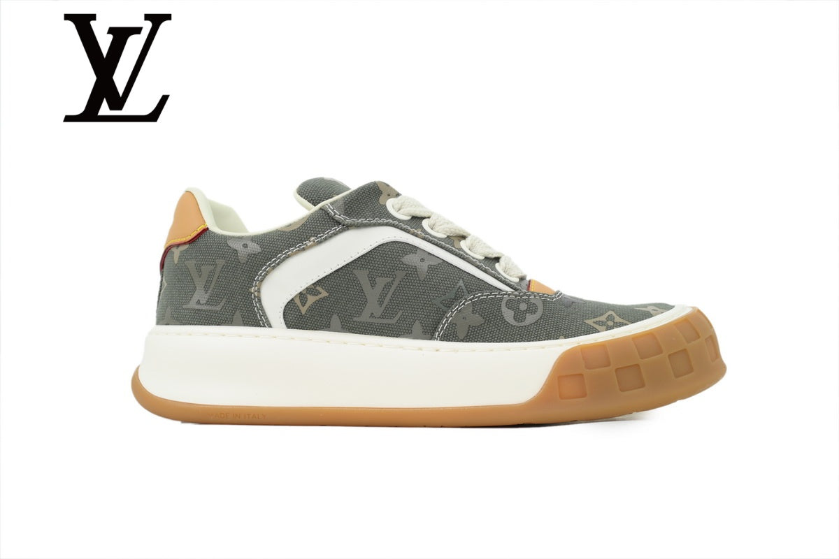 Green Monogram-Pattern Skate Sneakers | Sizes 38–46