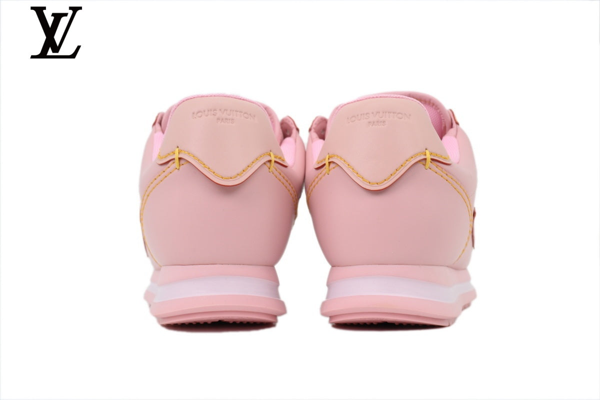 Louis Vuitton Low Top Sneaker in Pink Smooth Leather with Tone-on-Tone Logo