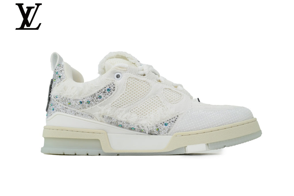 Louis Vuitton Skate Sneaker – White Fringe & Rhinestone