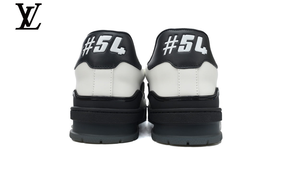 Louis Vuitton Trainer Sneaker – White & Black Multi-Lace