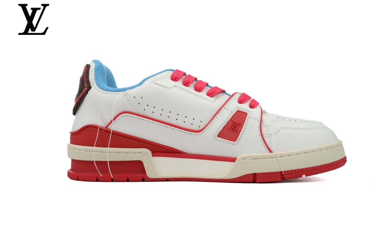 Louis Vuitton LV Trainer Sneaker – White, Red & Blue