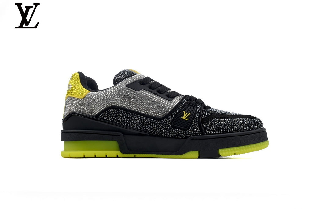 Louis Vuitton LV Trainer Sneaker – Black & Yellow Rhinestone