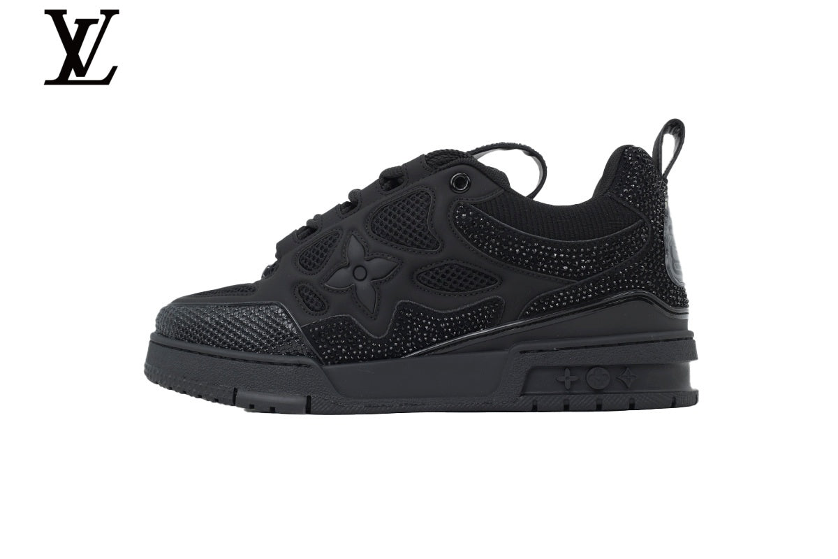 Louis Vuitton Skate Sneaker – Black Rhinestone