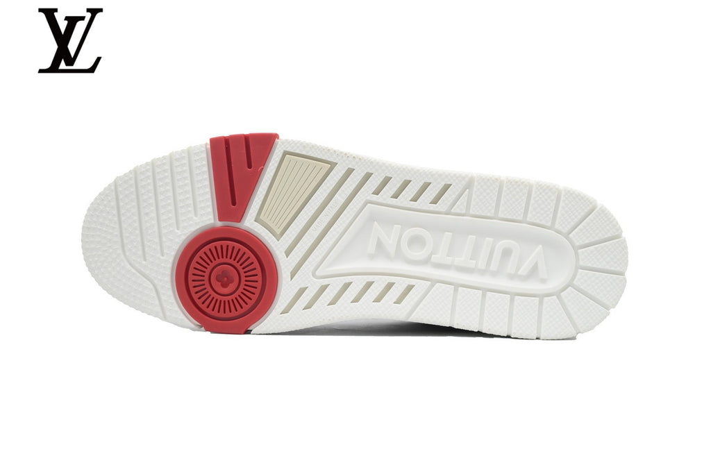 Louis Vuitton Trainer Sneaker – White & Red