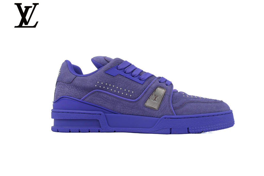 Louis Vuitton Trainer Sneaker – Purple Suede with Rhinestone Embellishment