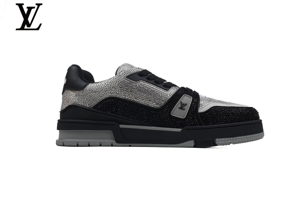 Louis Vuitton Trainer Sneaker – Black & Silver Crystal