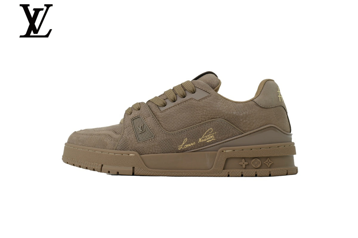 Louis Vuitton Trainer Sneaker – Khaki & Brown Leather