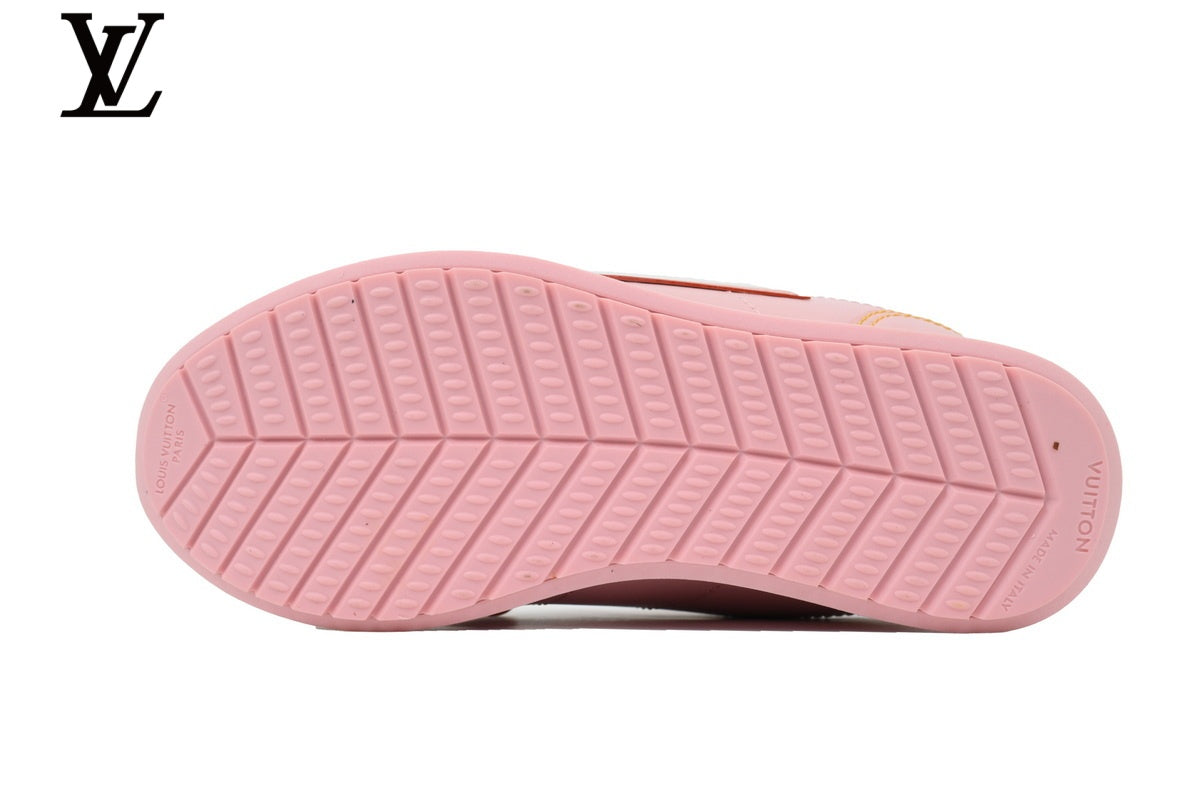 Louis Vuitton Low Top Sneaker in Pink Smooth Leather with Tone-on-Tone Logo