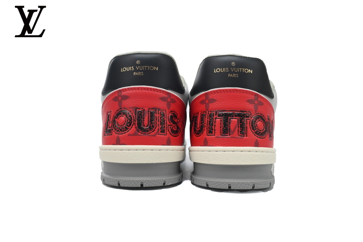 Louis Vuitton Trainer Sneaker – Black, White & Red Mesh