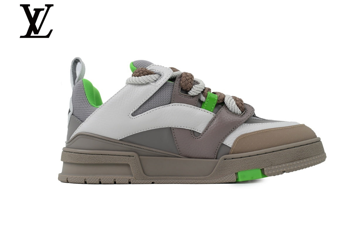 Louis Vuitton Skate Sneakers – Grey, White & Green