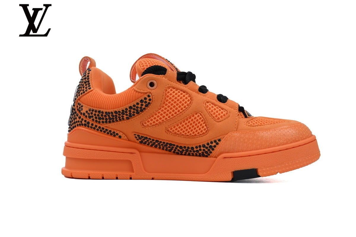 Louis Vuitton Skate Sneaker – Orange Rhinestone