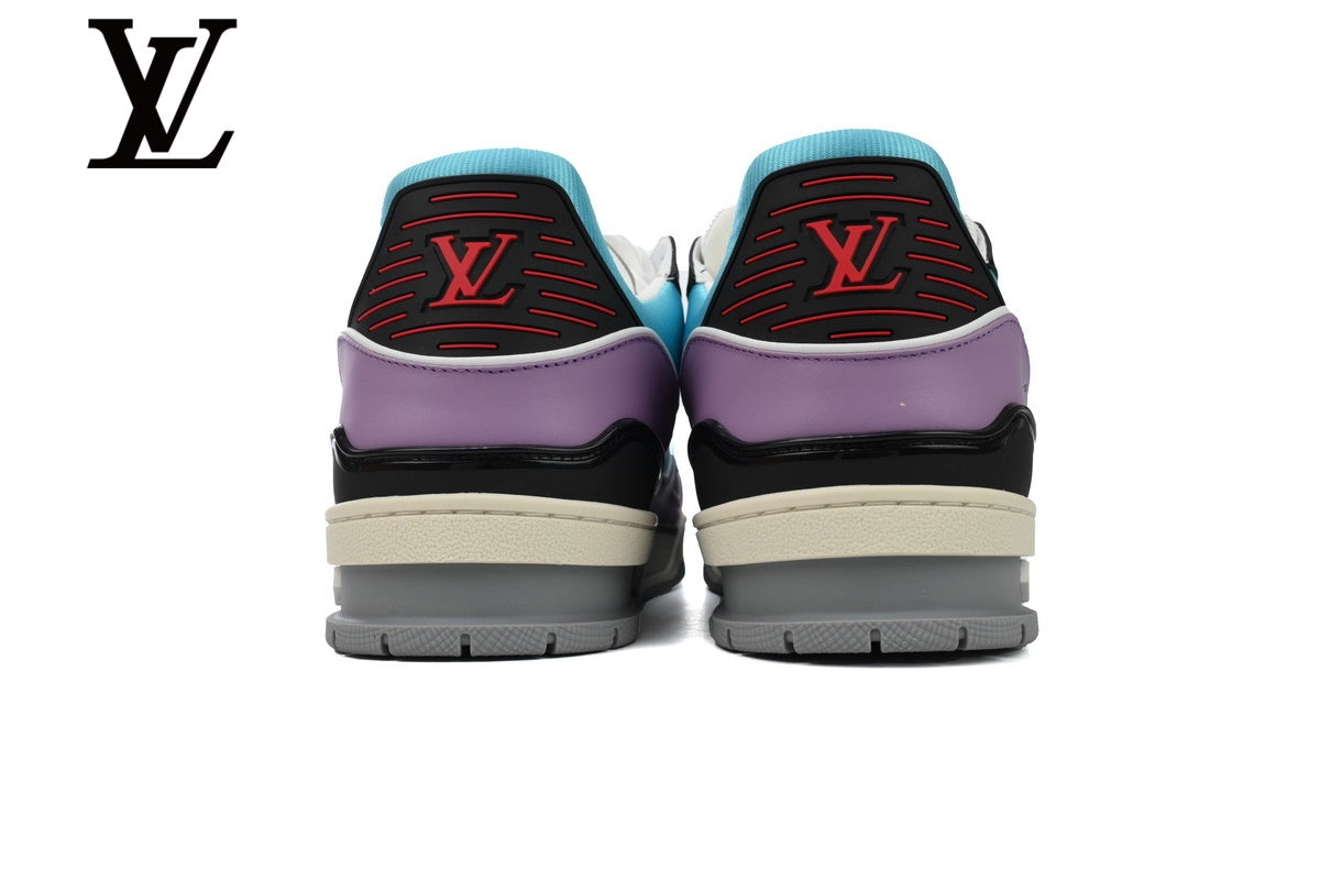 Louis Vuitton Trainer Sneakers - Purple and Light Blue