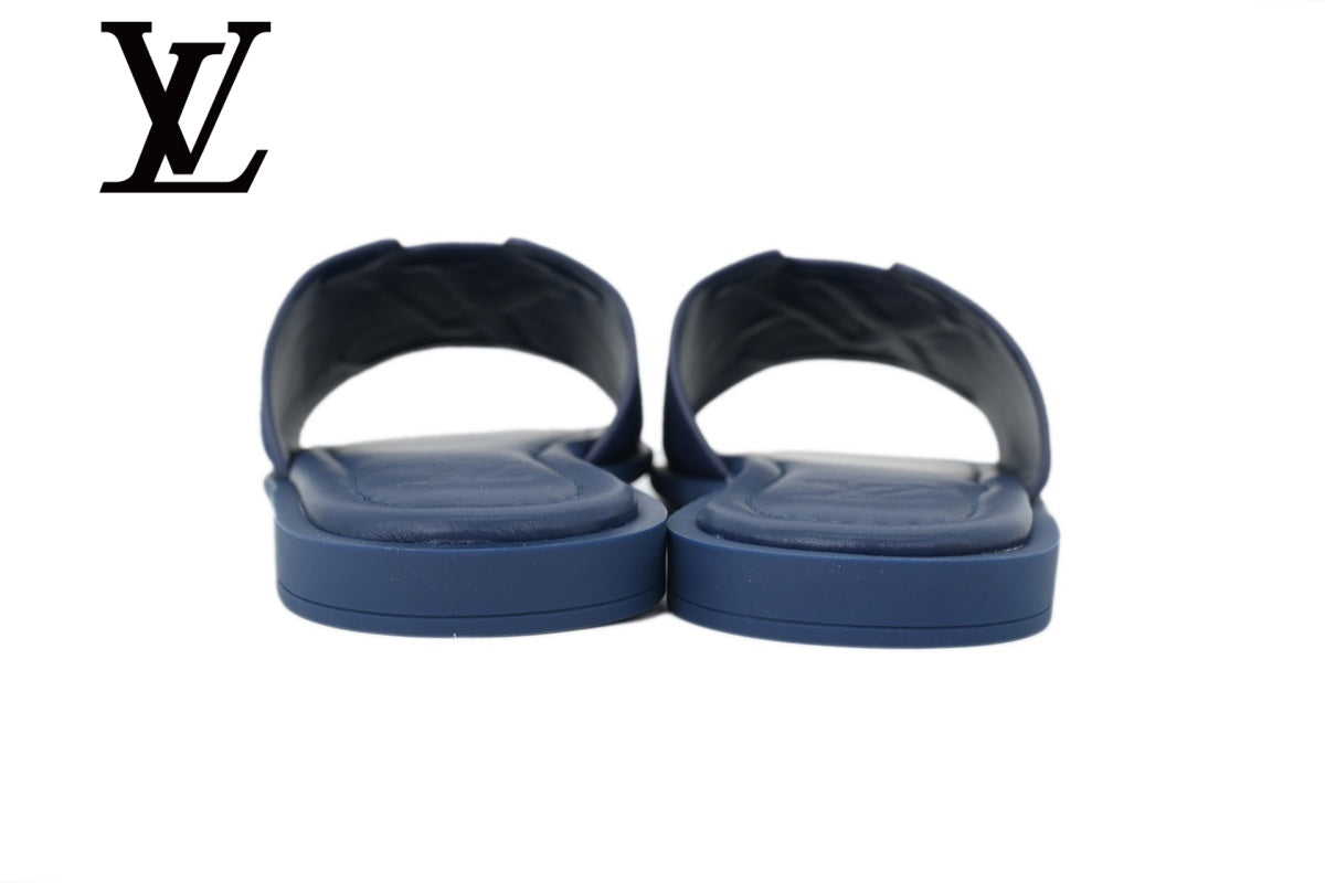 Navy Suede-Look Slide Sandals | Sizes 38–46