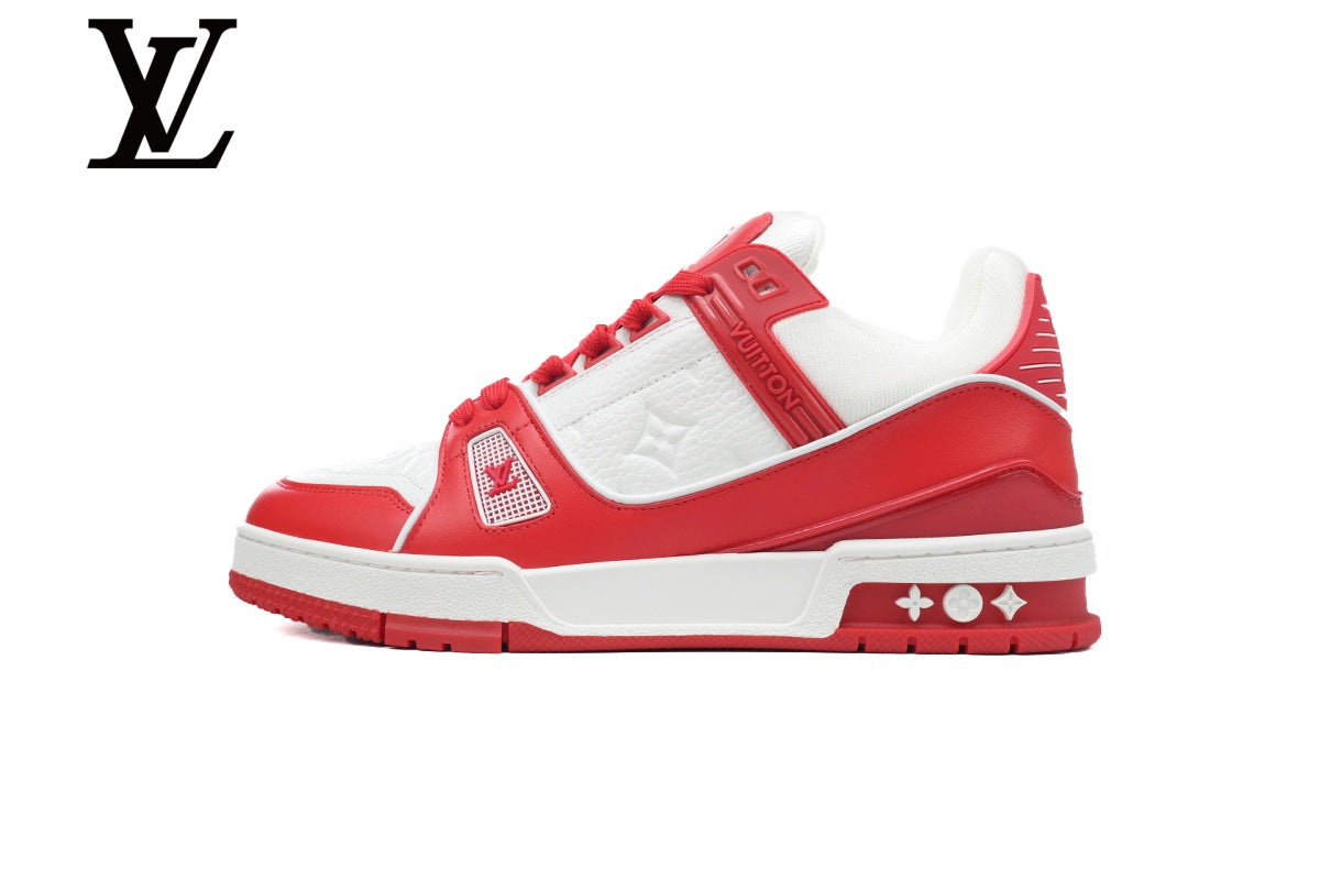 Louis Vuitton Trainer Sneakers - White and Red