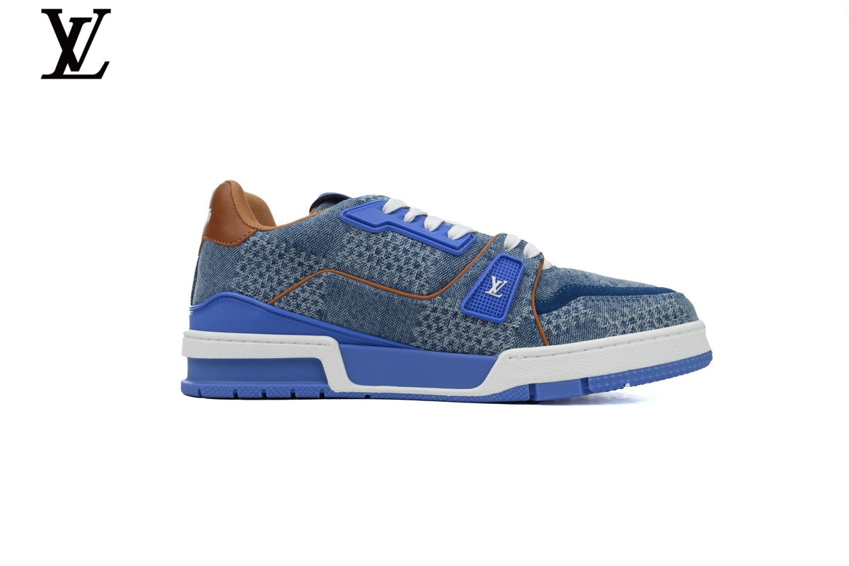 Louis Vuitton LV Trainer Sneaker – Blue Denim & Brown