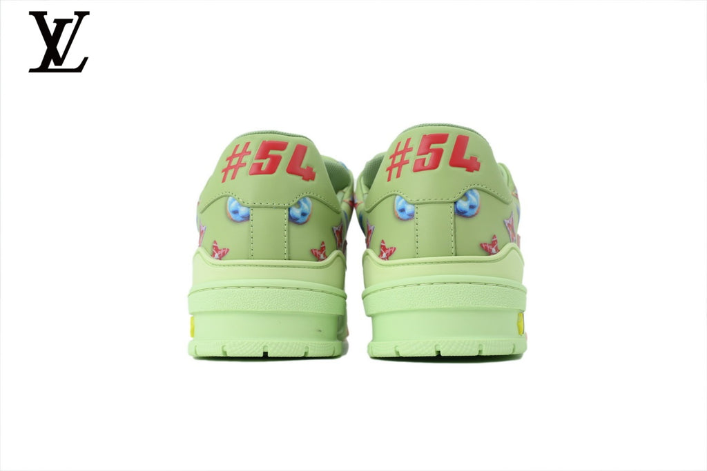 Louis Vuitton Trainer Sneaker – Green Multicolor Star Patch