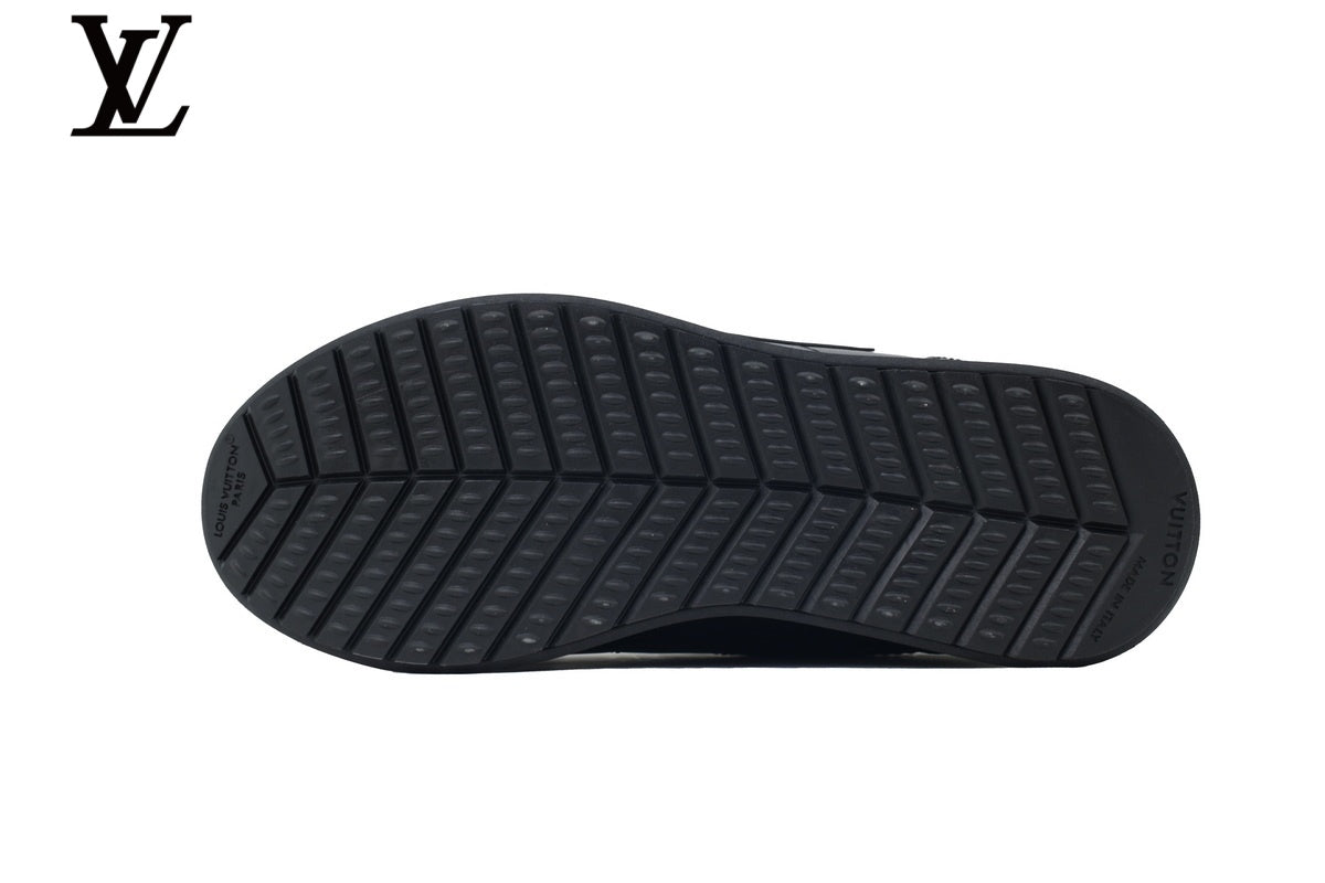 Louis Vuitton Black Leather Low-Top Sneakers