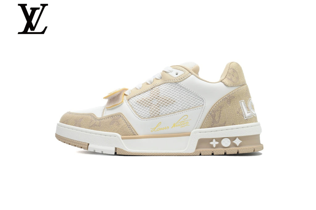 Louis Vuitton Trainer Sneakers – Beige & White