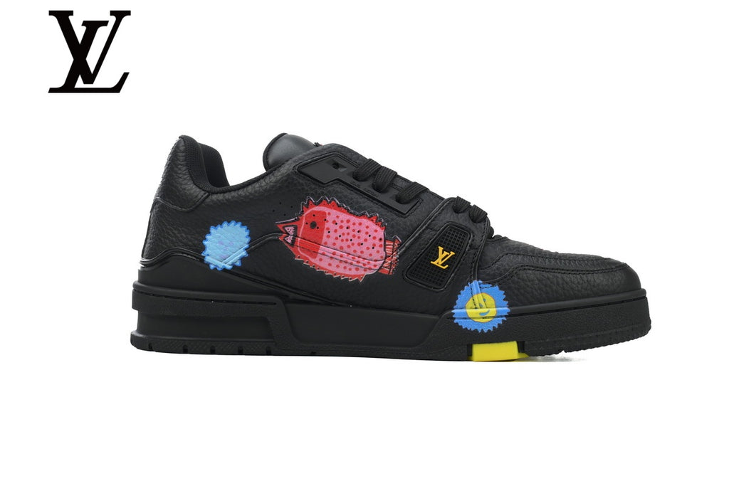 Louis Vuitton Trainer Sneakers - Black Printed