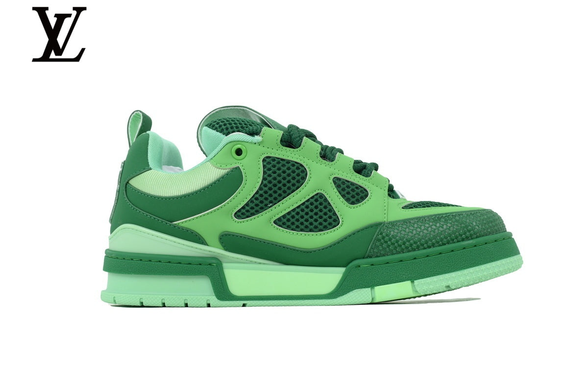 Louis Vuitton Trainer Sneaker – Two-Tone Green Mesh & Leather