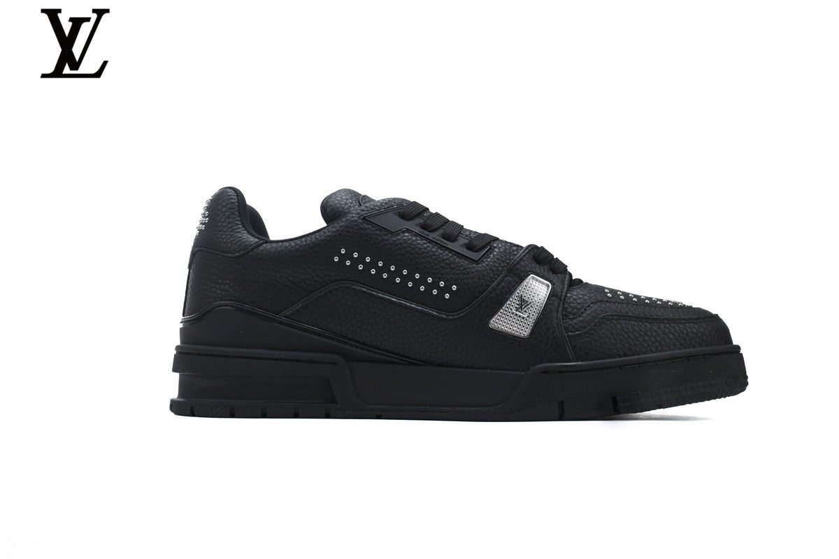 Louis Vuitton LV Trainer Sneaker – Black & Silver Rhinestone