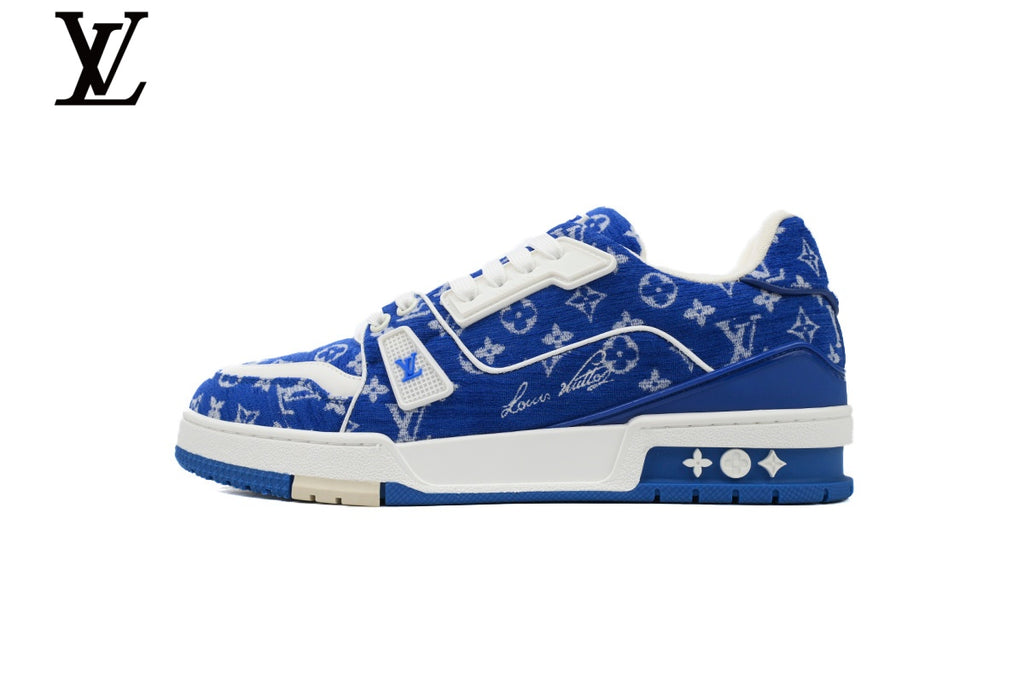 Louis Vuitton Trainer Sneaker – Blue Monogram Textile