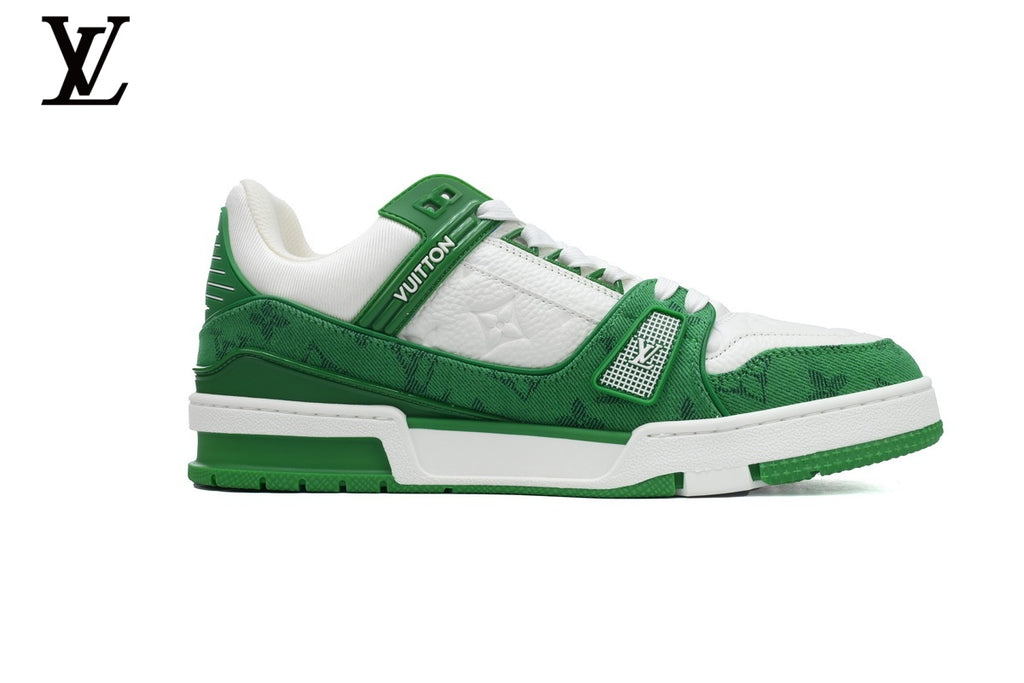 Louis Vuitton Trainer Sneaker – Green Monogram & White