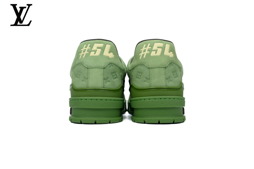 Louis Vuitton Trainer Sneaker – Green Suede Monogram