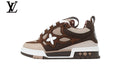 Louis Vuitton Trainer Sneaker – Dark Brown Suede & Mesh with Beige & White