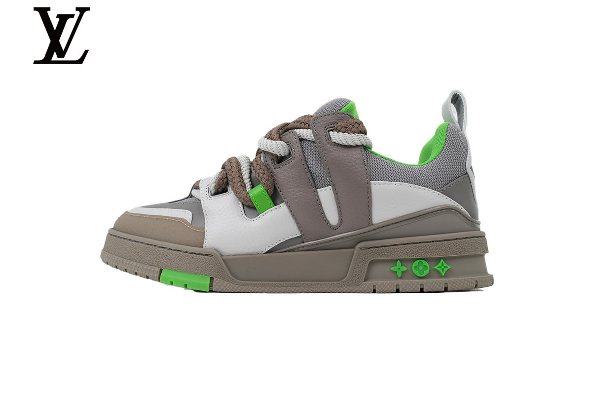 Louis Vuitton Skate Sneakers – Grey, White & Green