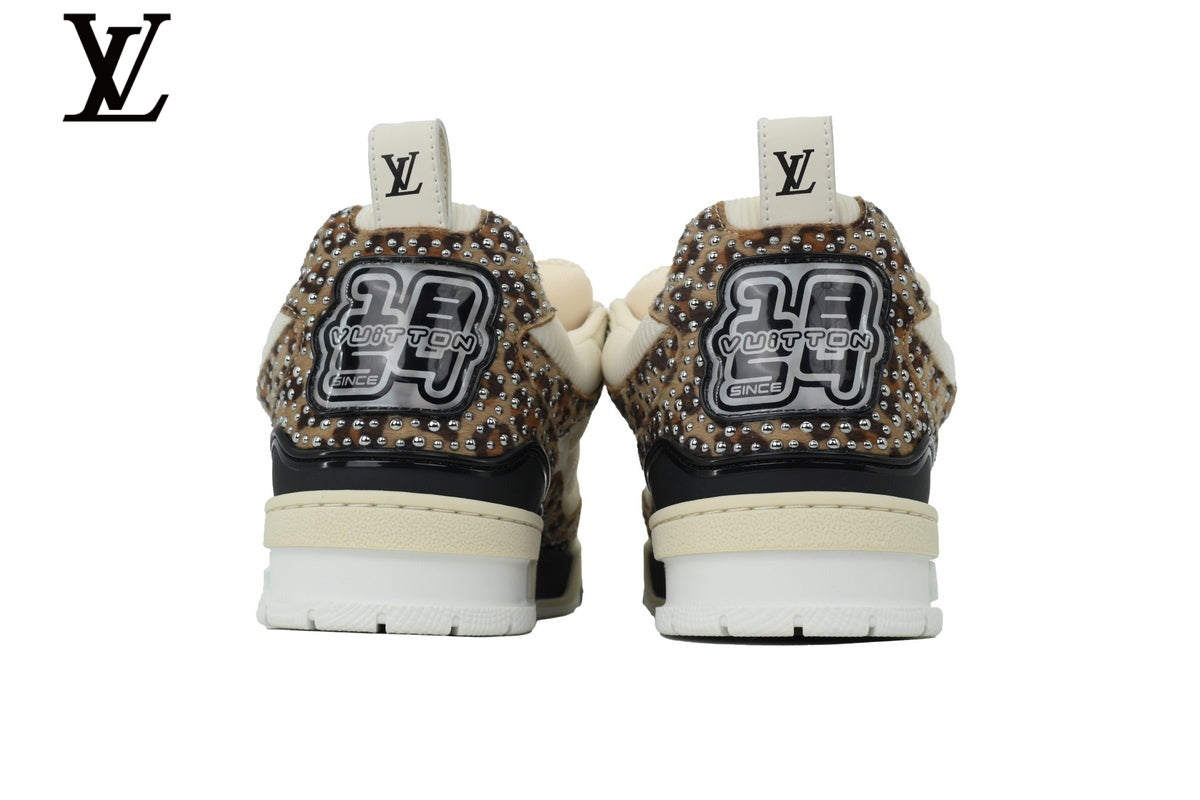 Louis Vuitton Skate Sneaker – Cream Leopard & Rhinestone