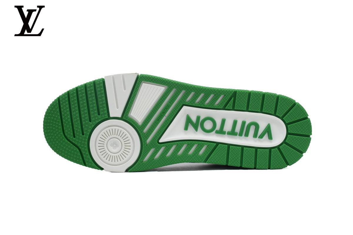 Louis Vuitton Trainer Sneaker – Green Monogram & White