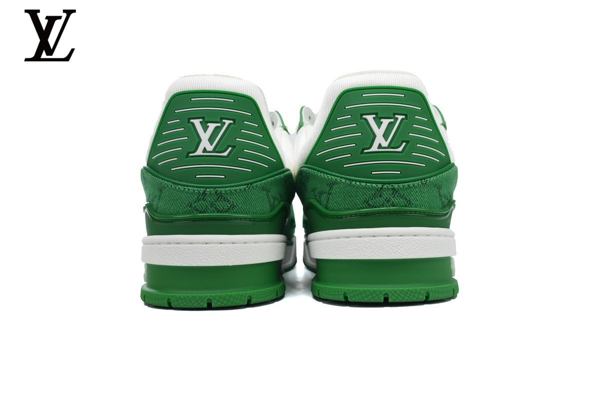Louis Vuitton Trainer Sneaker – Green Monogram & White