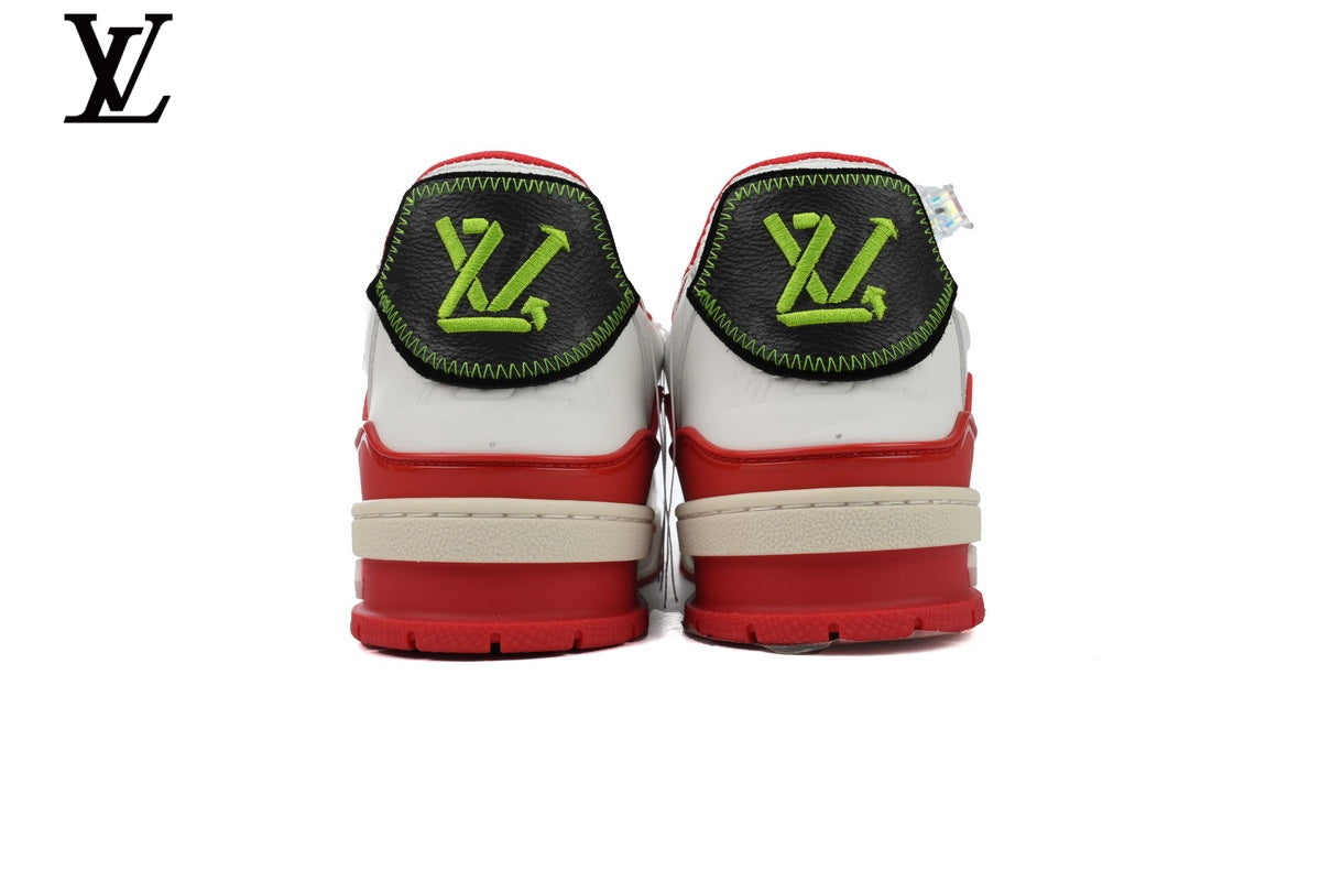 Louis Vuitton LV Trainer Sneaker – White, Red & Green