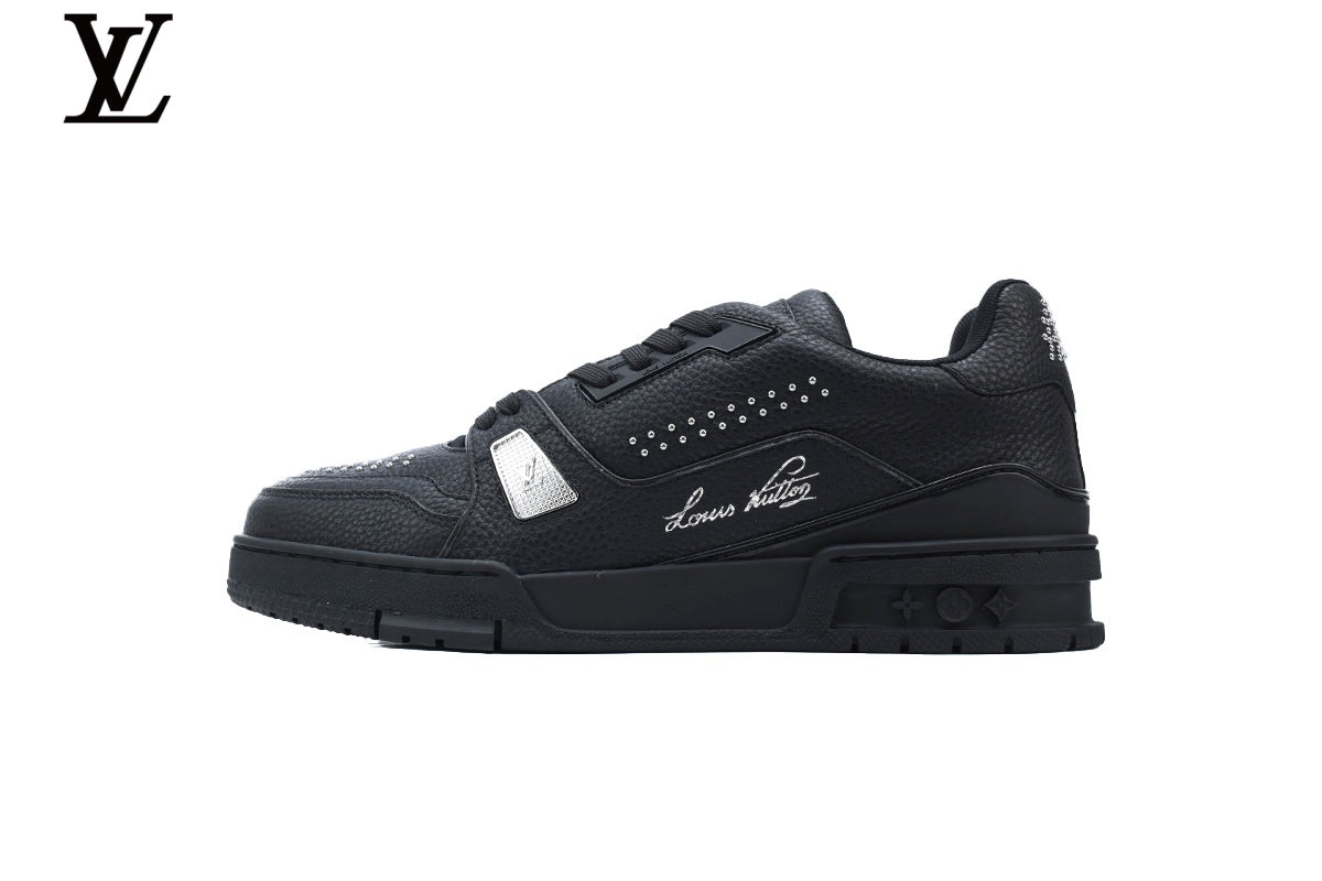 Louis Vuitton LV Trainer Sneaker – Black & Silver Rhinestone