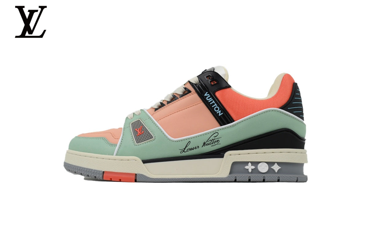 Louis Vuitton Trainer Sneaker – Green & Orange Colorblock