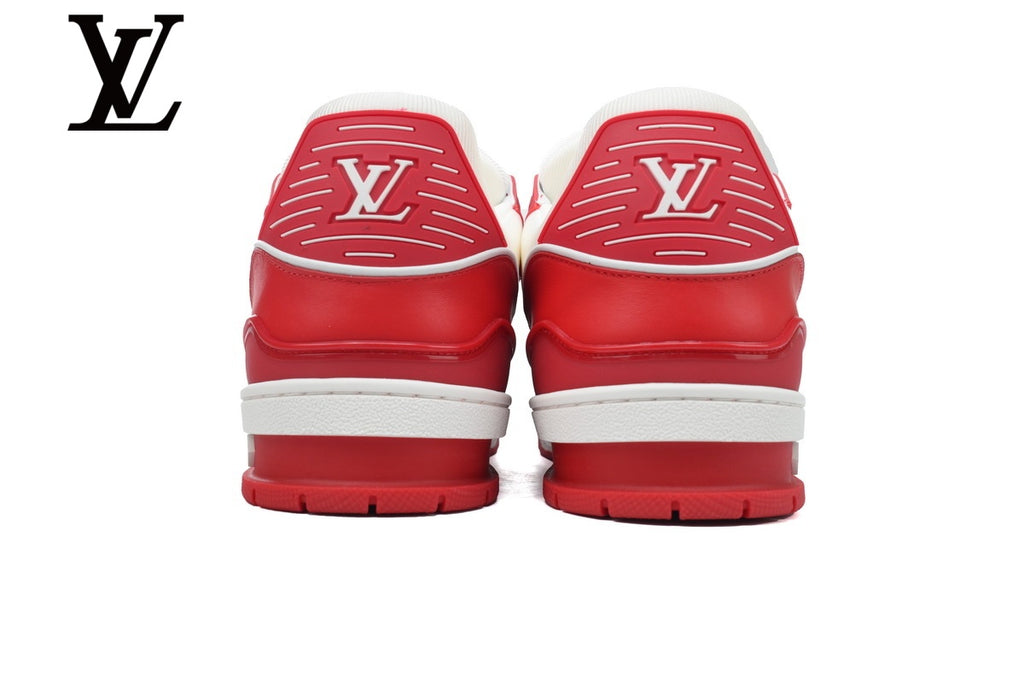 Louis Vuitton Trainer Sneakers - White and Red