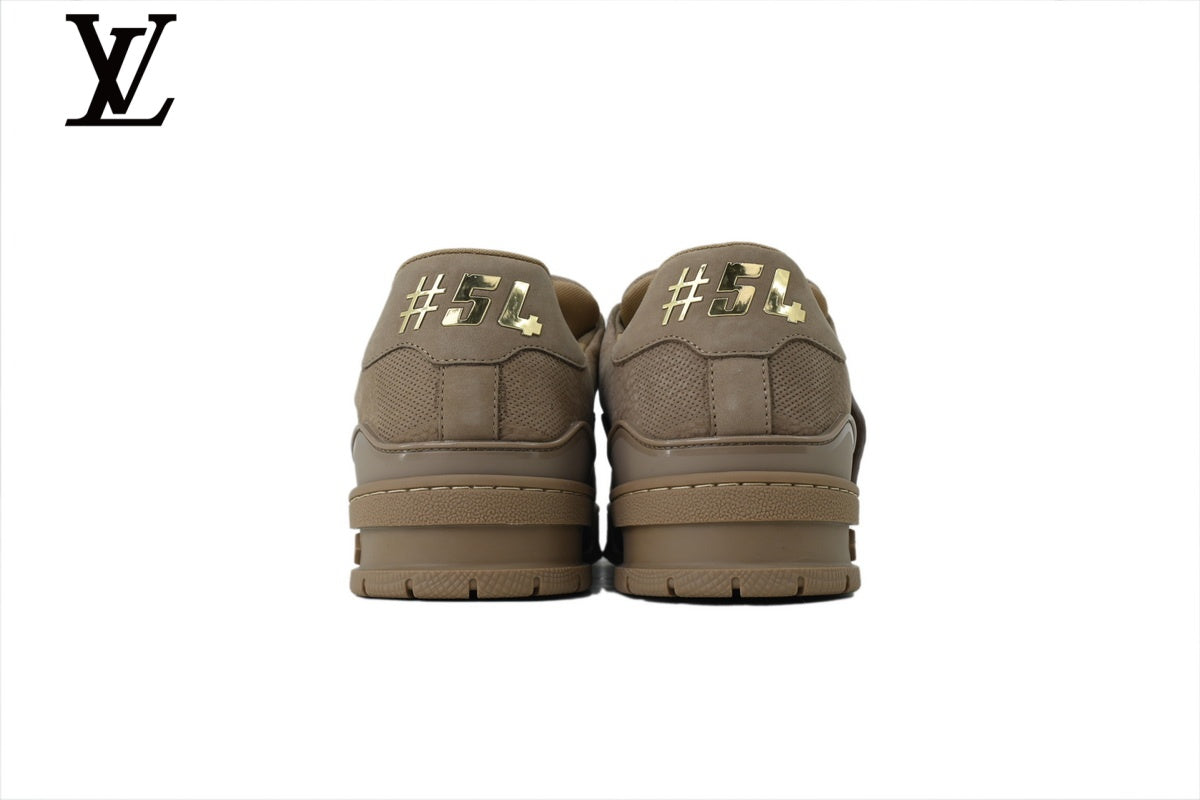 Louis Vuitton Trainer Sneaker – Khaki & Brown Leather
