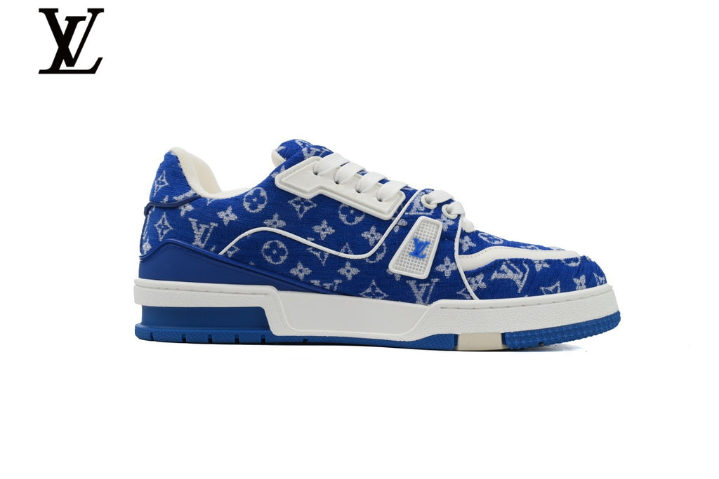 Louis Vuitton Trainer Sneaker – Blue Monogram Textile