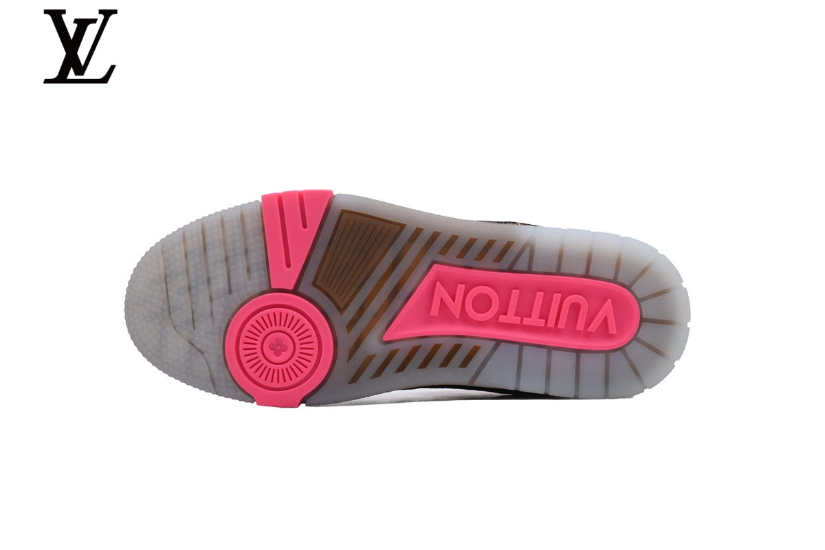 Louis Vuitton Trainer Sneaker – Pink & Brown Crystal
