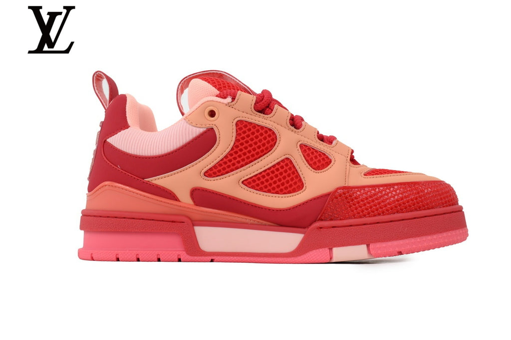 Louis Vuitton Trainer Sneaker – Red & Peach Mesh & Leather