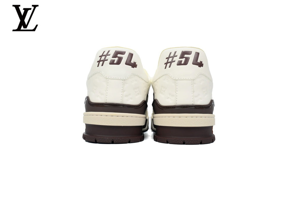 Louis Vuitton Trainer Sneaker – White & Brown Graffiti