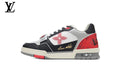 Louis Vuitton Trainer Sneaker – Black, White & Red Mesh